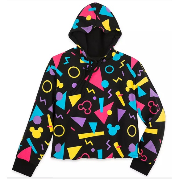 Disney Sweaters - Disney Mickey Mouse Icon Head Cropped Retro Look Pullover Hoodie.